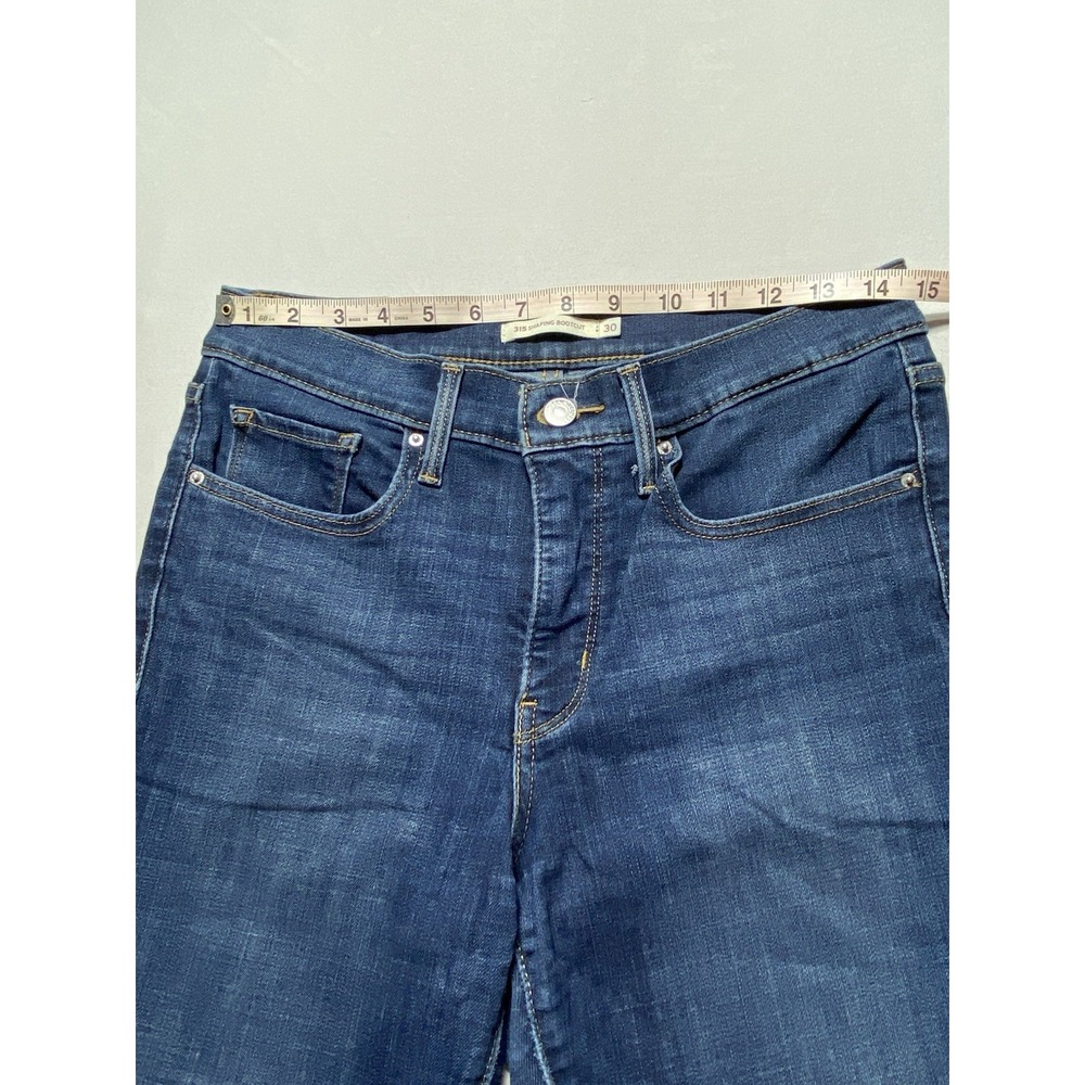 Levi's Shaping 315 Women's Bootcut Jeans Dark Wash Blue Mid Rise 5-Pocket - Picture 2 of 12